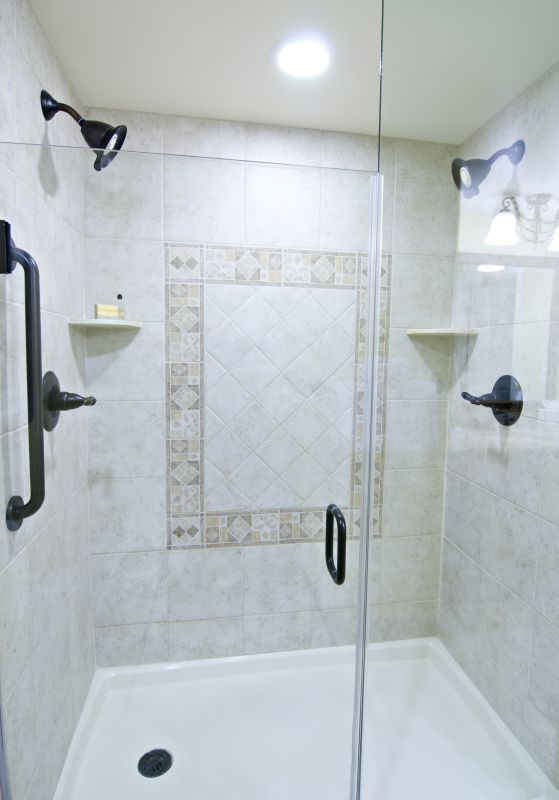 Sleek Shower with Black Fixtures