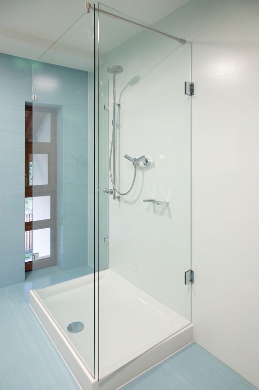 Modern Shower with Built-in Shelves